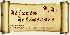 Milutin Milinčević vizit kartica